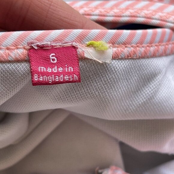 Penelope Mack Girls Size 6 Striped One Piece Swimsuit  White Pink Blue - Picture 4 of 5